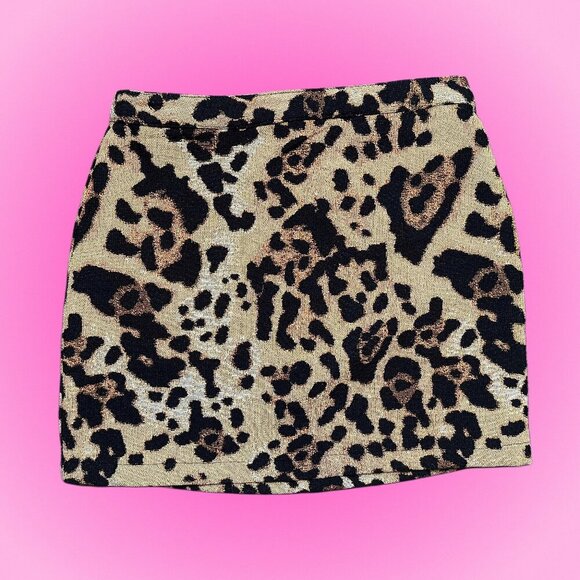Topshop Leopard Print Maximalist Mini Skirt Women's Size US 2 - Picture 1 of 6